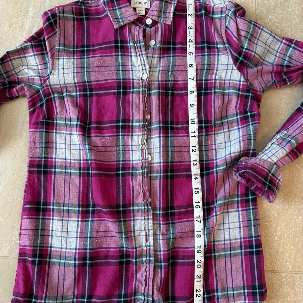 XXS - Plaid Button-Up Shirt in Pink and Black - Picture 10 of 11